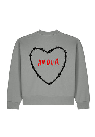 Sweatshirt Boxy Brodé "Amour"