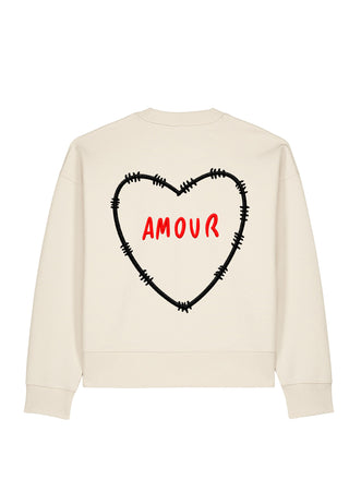 Sweatshirt Boxy Brodé "Amour"