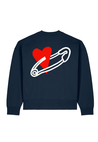Sweatshirt Boxy Brodé "Coeur Pins"