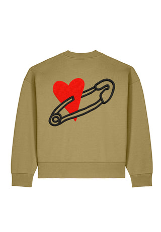 Sweatshirt Boxy Brodé "Coeur Pins"