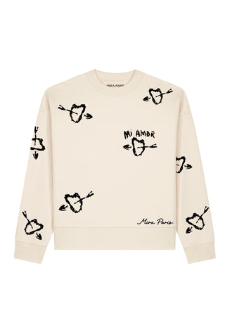 Sweatshirt Boxy Brodé "Mi Amor"