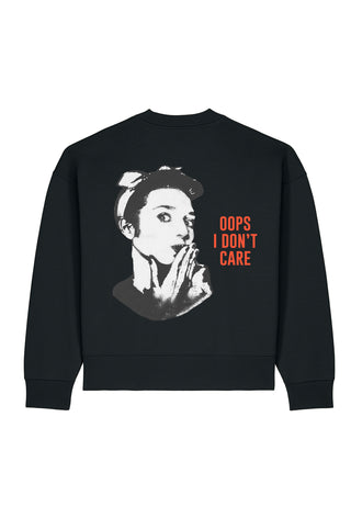 Sweatshirt Boxy "Oops I Don't Care"