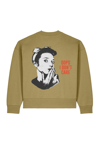 Sweatshirt Boxy "Oops I Don't Care"