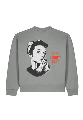 Sweatshirt Boxy "Oops I Don't Care"