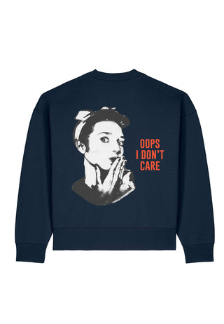 Sweatshirt Boxy "Oops I Don't Care"