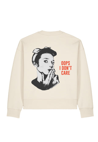 Sweatshirt Boxy "Oops I Don't Care"