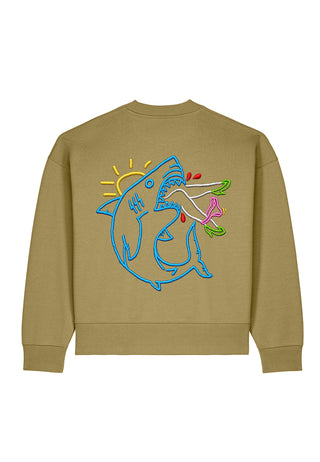 Sweatshirt Boxy Brodé "Shark"