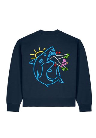 Sweatshirt Boxy Brodé "Shark"