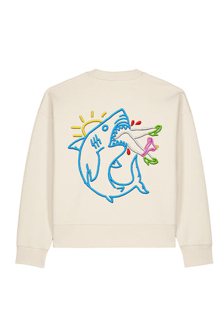 Sweatshirt Boxy Brodé "Shark"