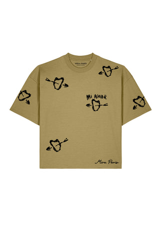 T-shirt Boxy Brodé "Mi Amor"