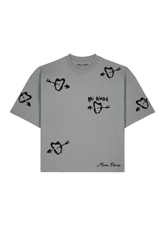 T-shirt Boxy Brodé "Mi Amor"