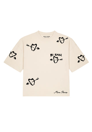 T-shirt Boxy Brodé "Mi Amor"