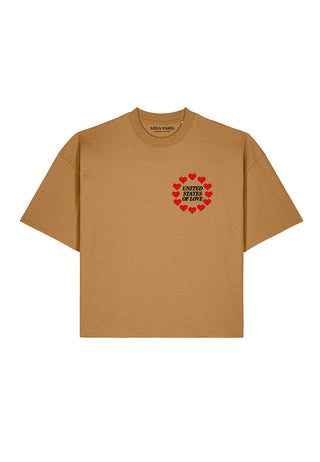 T-shirt Boxy Brodé "United States of Love"