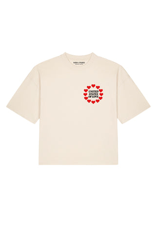 T-shirt Boxy Brodé "United States of Love"