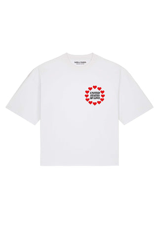 T-shirt Boxy Brodé "United States of Love"