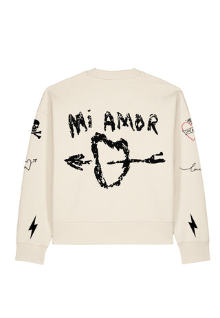 Sweatshirt Boxy "Tattoo Mi Amor"