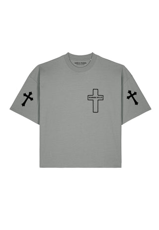 T-shirt Boxy Brodé "Karma Kills"