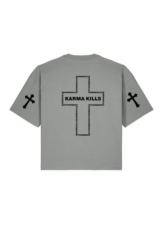 T-shirt Boxy Brodé "Karma Kills"