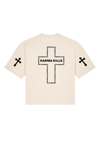 T-shirt Boxy Brodé "Karma Kills"