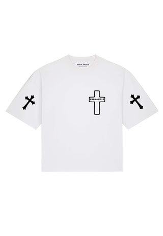T-shirt Boxy Brodé "Karma Kills"