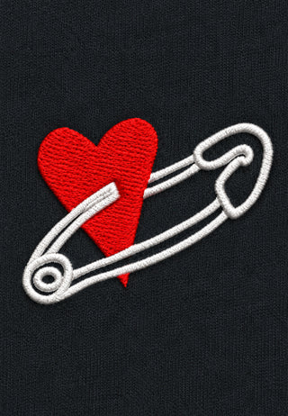 T-shirt Boxy Brodé "Coeur Pins"