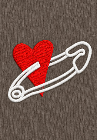 T-shirt Boxy Brodé "Coeur Pins"