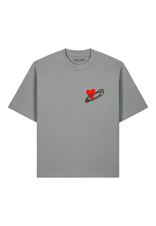 T-shirt Boxy Brodé "Coeur Pins"