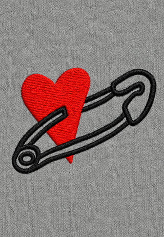 T-shirt Boxy Brodé "Coeur Pins"