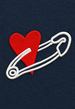 T-shirt Boxy Brodé "Coeur Pins"