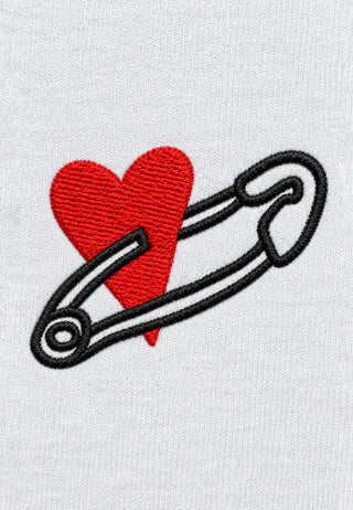 T-shirt Boxy Brodé "Coeur Pins"