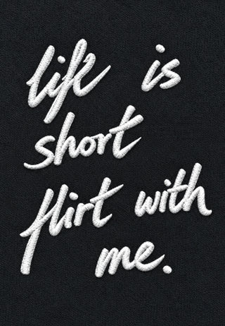 T-shirt Boxy Brodé "Life Is Short"