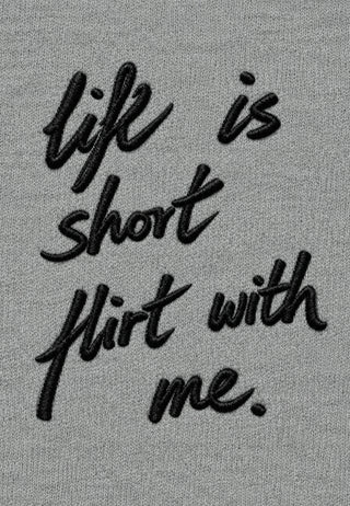 T-shirt Boxy Brodé "Life Is Short"