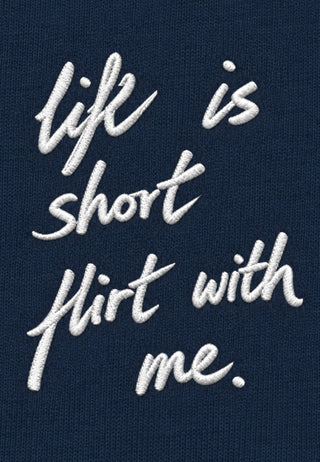 T-shirt Boxy Brodé "Life Is Short"
