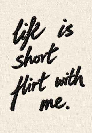 T-shirt Boxy Brodé "Life Is Short"