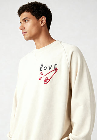 Sweatshirt Raglan Brodé "Love"