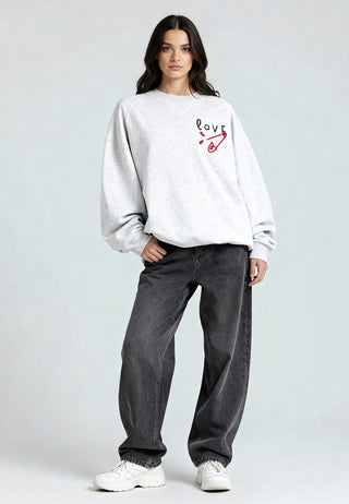 Sweatshirt Raglan Brodé "Love"