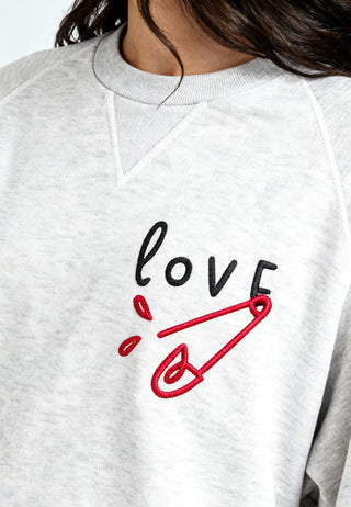 Sweatshirt Raglan Brodé "Love"