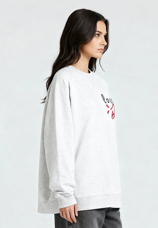 Sweatshirt Raglan Brodé "Love"