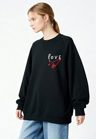 Sweatshirt Raglan Brodé "Love"
