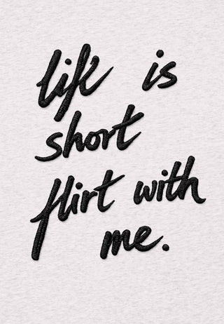 T-shirt Boxy Brodé "Life is Short"