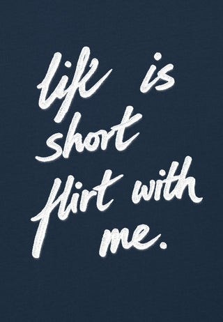 T-shirt Boxy Brodé "Life is Short"