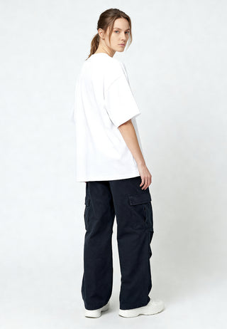 T-shirt Boxy Brodé "Life is Short"