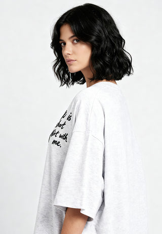 T-shirt Boxy Brodé "Life is Short"