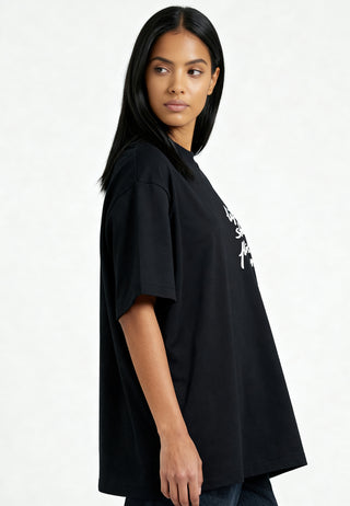 T-shirt Boxy Brodé "Life is Short"