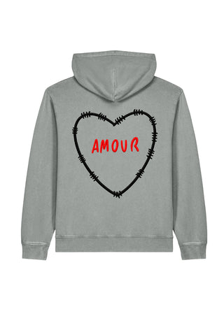 Hoodie Vintage Brodé "Amour"