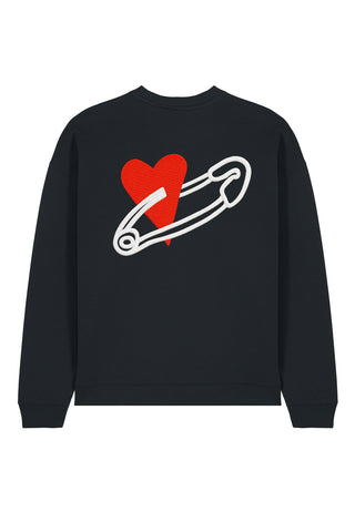 Sweatshirt Oversize Brodé "Coeur Pins"