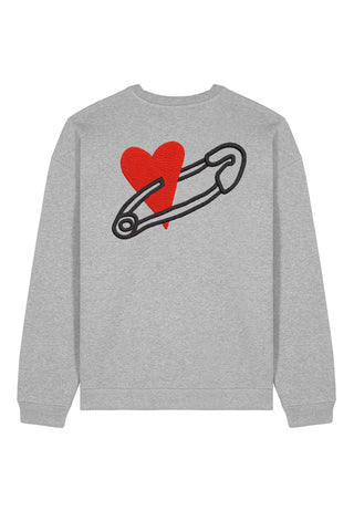 Sweatshirt Oversize Brodé "Coeur Pins"