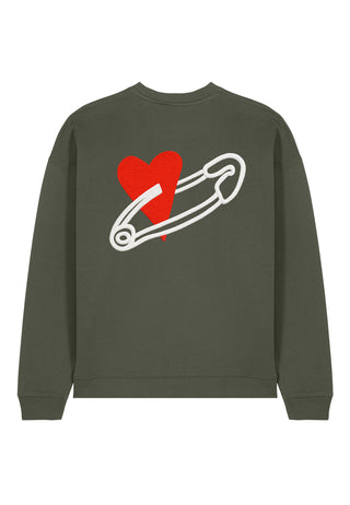 Sweatshirt Oversize Brodé "Coeur Pins"