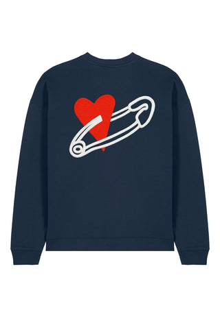 Sweatshirt Oversize Brodé "Coeur Pins"