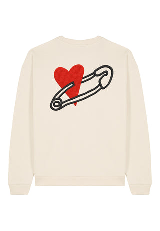 Sweatshirt Oversize Brodé "Coeur Pins"